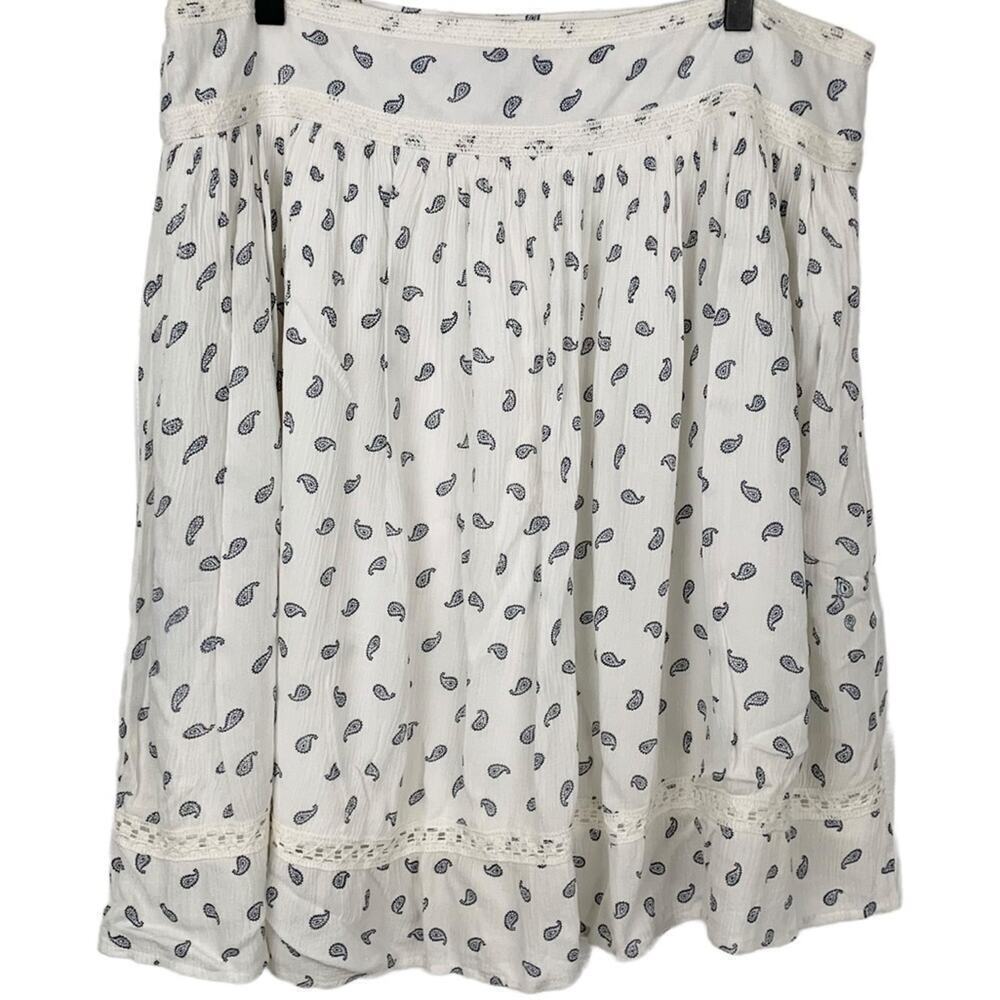 Cherokee Paisley Tiered Boho Peasant Skirt Size L